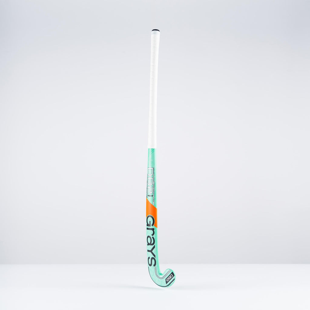 HBAS25Wooden Sticks DB2i Dynabow Wood Hybrid Indoor Hockey Stick Mint & White Back Angle