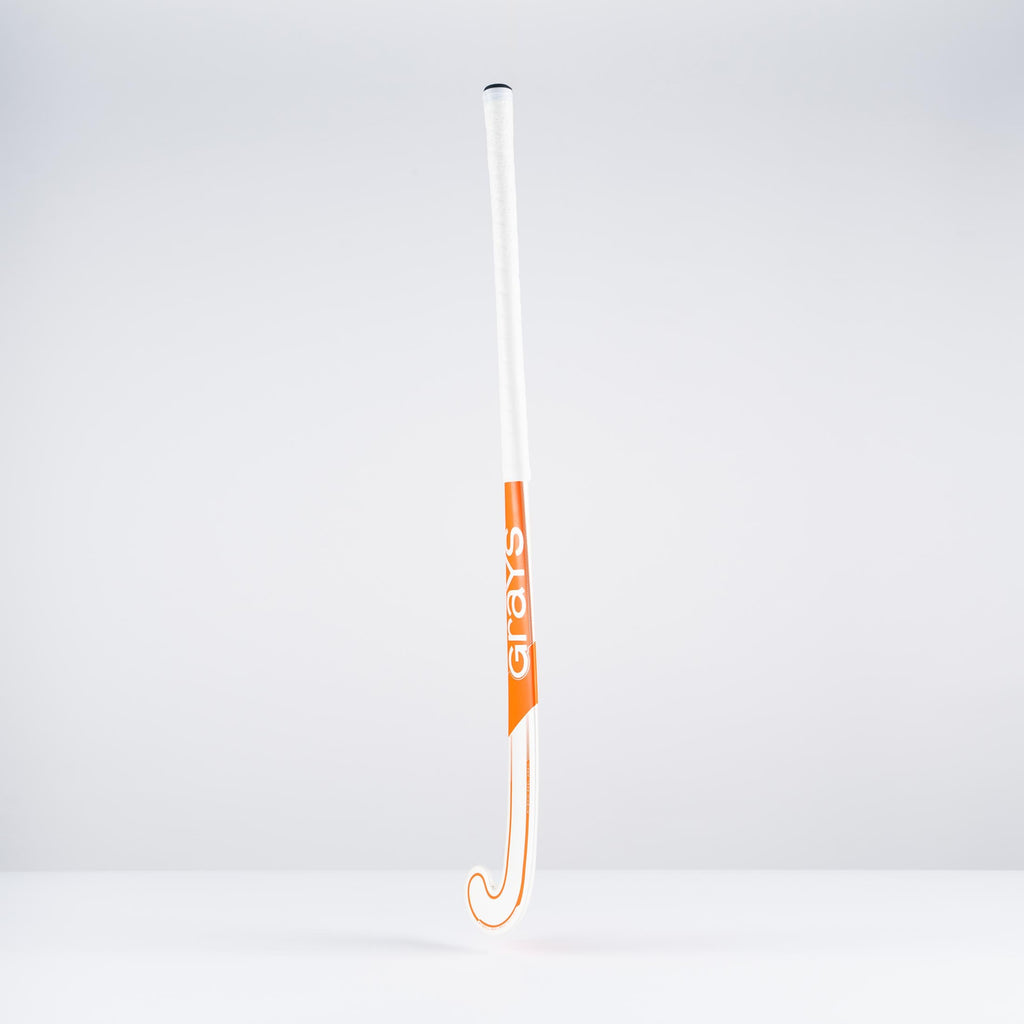 HBAS25Wooden Sticks DB2i Dynabow Wood Hybrid Indoor Hockey Stick White & Orange, Face Angle