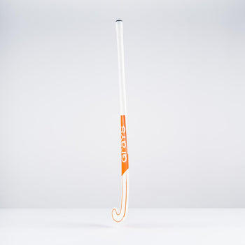 HBAS25Wooden Sticks DB2i Dynabow Wood Hybrid Indoor Hockey Stick White & Orange, Face Angle