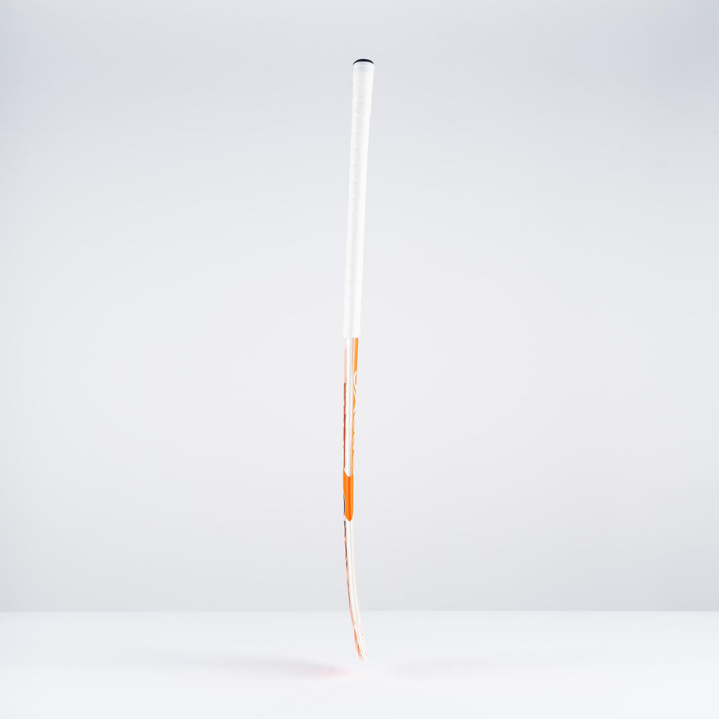 HBAS25Wooden Sticks DB2i Dynabow Wood Hybrid Indoor Hockey Stick White & Orange, Profile.jpg 