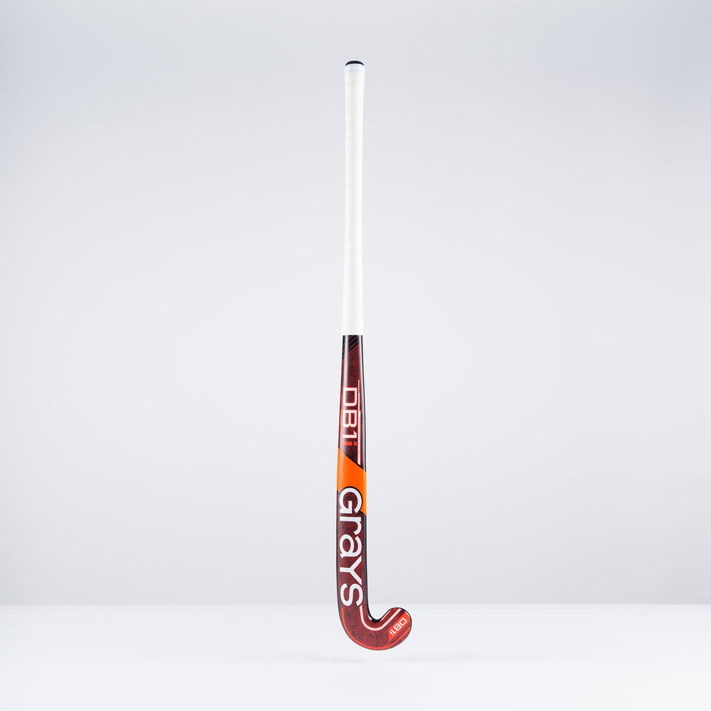 HBAU25Wooden Sticks  DB1i Dynabow Wood Hybrid Indoor Hockey Stick Black & Hot Red Back
