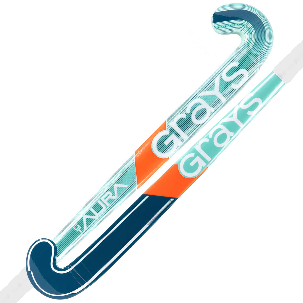 HBCA26Wooden Sticks Aura GT Hockey Stick Teal & Navy